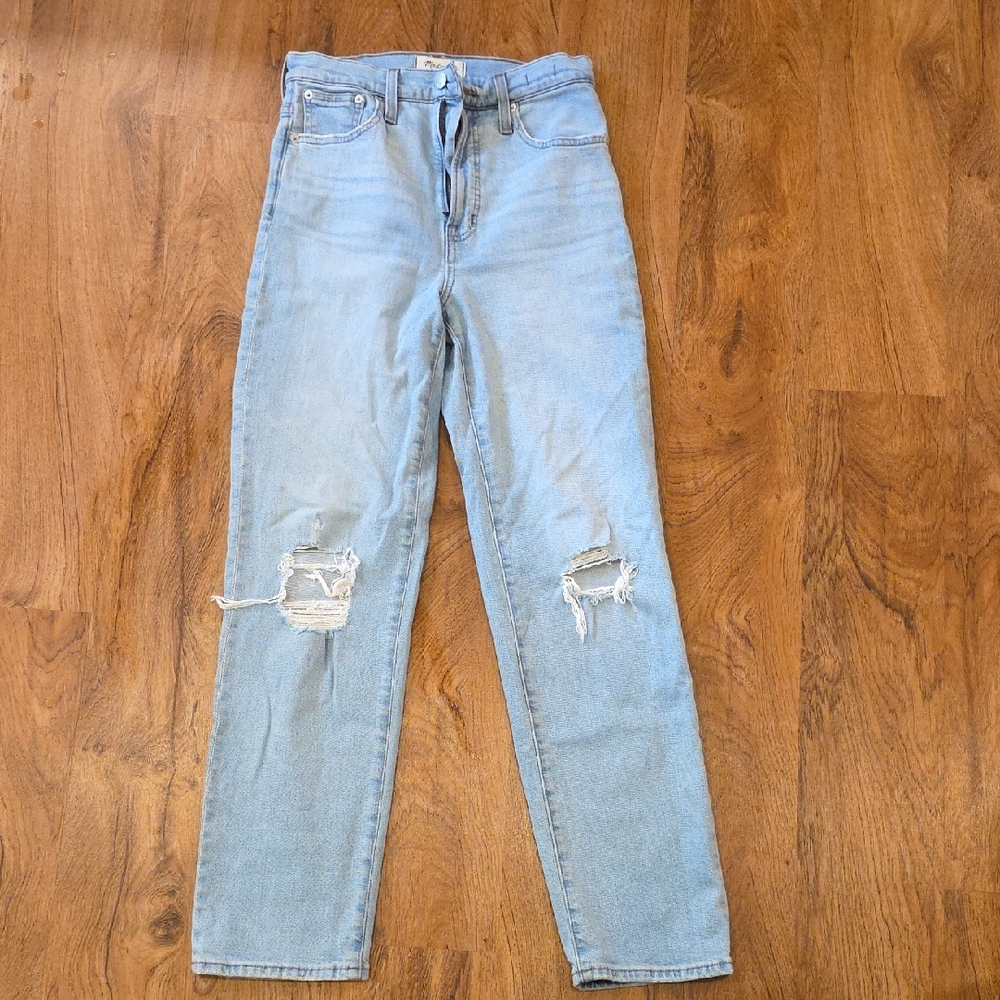 Madewell Light Blue High Rise Distressed Jeans